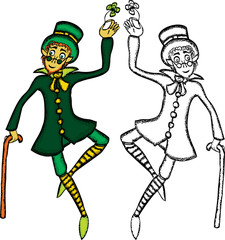 Dancing cheerful leprechaun