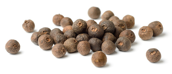 dried herb, allspice isolated on white