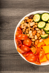 Vegan Or Vegetarian Sweet Potato And Beans Buddha Bowl