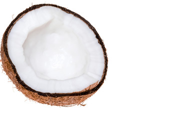 Coconut. Half isolated on white background