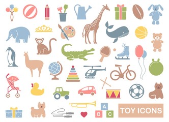 Toys icon set