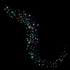 Glitter Vector Falling Stars Pattern. Carnival Festival Confetti Celebration Border. Christmas, New Year, Birthday, Music Firework. Modern Gift Voucher Glitter Vector Falling Stars Pattern.