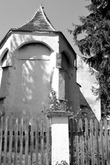 Fortified medieval saxon evangelic church in the village Somartin, Martinsberg, Märtelsberg,...
