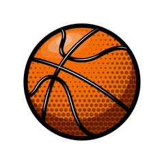 Fototapeta premium Basketball ball illustration isolated on white background. Design element for logo, label, emblem, sign.