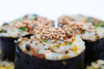 Gimbap koran roll food isolated