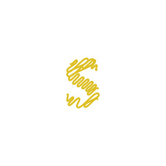 Initial letter S scribble gold logo