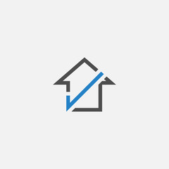 Fototapeta na wymiar home check logo icon vector