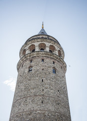 Historical place old Galata tower in Istanbul