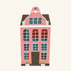 Naklejka premium European colorful old house.
