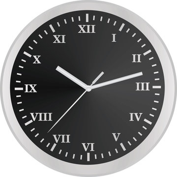 Analog clock. roman numbers. vector illustration