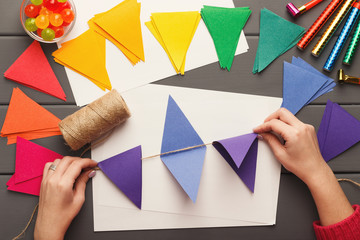 Naklejka premium DIY holiday background, birthday party decorations