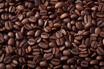 Coffee beans background texture