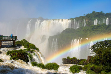 Fototapeta premium Iguassu Falls on the border between Brazil and Argentina