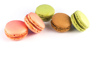 Delicious macarons isolated on white