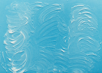 Fototapeta na wymiar Detergent foam on glass background