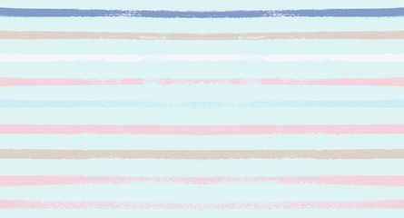 Summer Sailor Stripes Seamless Vector Pattern. Autumn Colors Textile Blue, Ocher, White, Yellow, Brown, Gray Print. Hipster Vintage Retro Stripes Design. Creative Horizontal Banner. Watercolor Prints