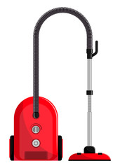 Fototapeta premium Vacuum cleaner. Modern hoover. Flat style vector illustration, isolated.