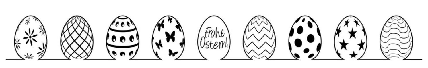 Frohe Ostern, schwarz - weiß