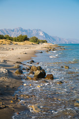 Fototapeta na wymiar Koss, sandy beach. Holidays concept image. Greece