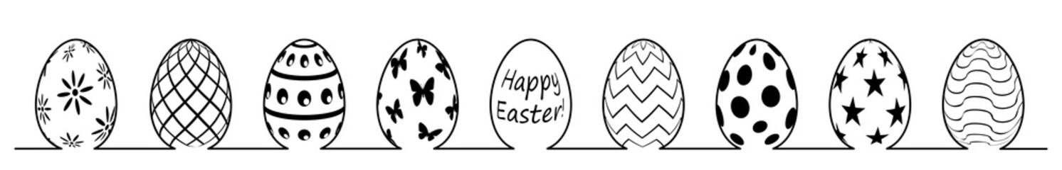 Happy Easter, black and white