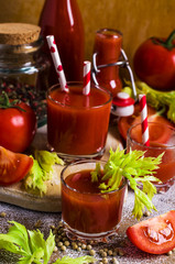 Thick tomato juice with celery