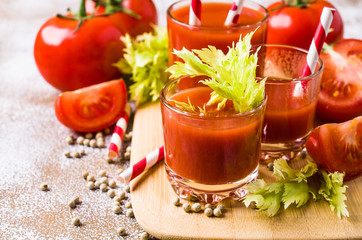 Thick tomato juice with celery