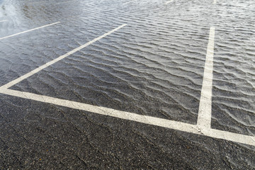 parking lot under water