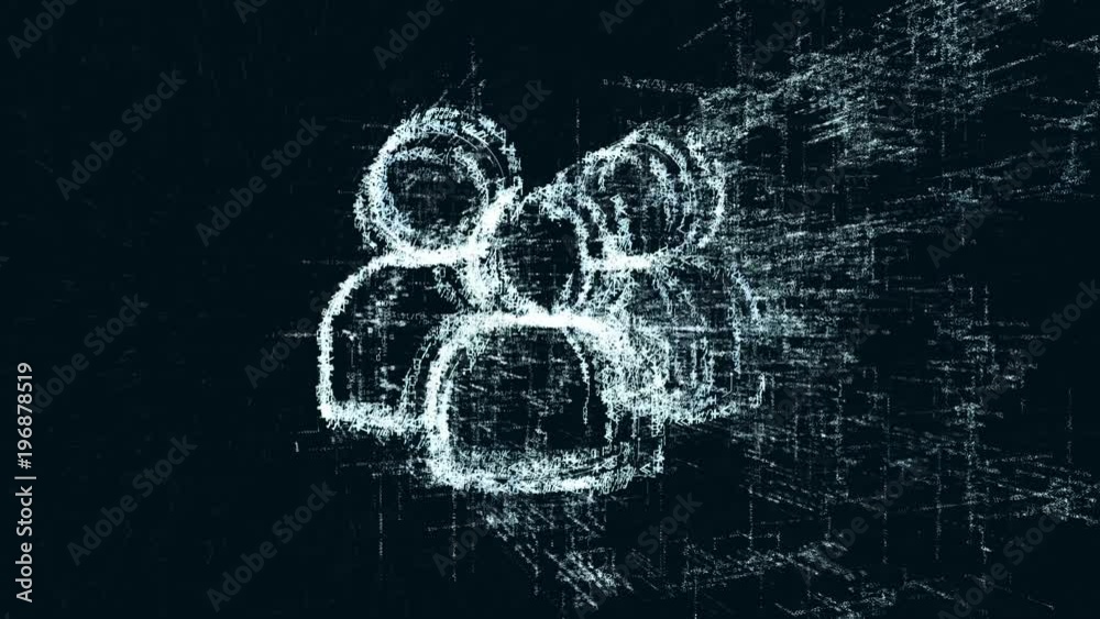 Wall mural people logo, a design consisting of a code of numbers and a symbol. abstract people icon in computer
