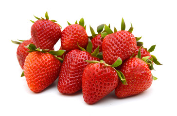 Strawberries isolated over white background