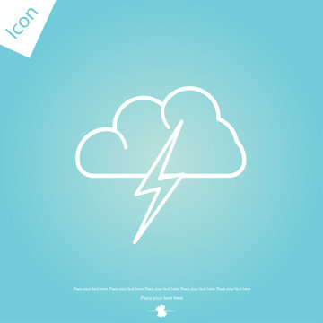 cloud with lightning vector icon