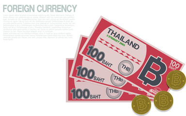 Composition of Baht currency on transparent background
