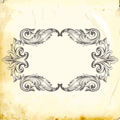 Vector baroque of vintage elements for design. 