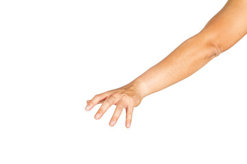 Gesture of reaching to grasp objects.Clipping path inside.