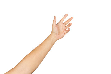 Gesture of reaching to grasp objects.Clipping path inside.