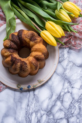 Easter background with pound cake