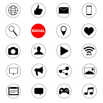 icon social media set