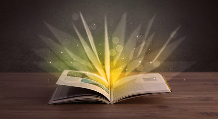 Yellow lights over book