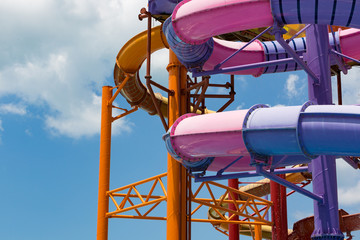 Slider and pool at waterpark