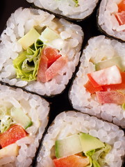 Rolls and sushi close-up