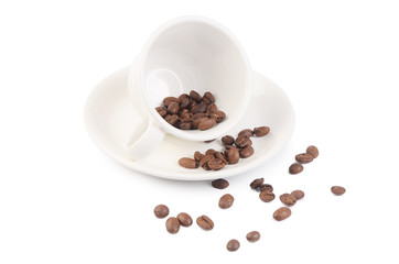 Coffee beans in a cup