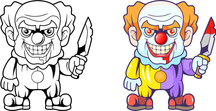 cartoon clown monster, funny illustration