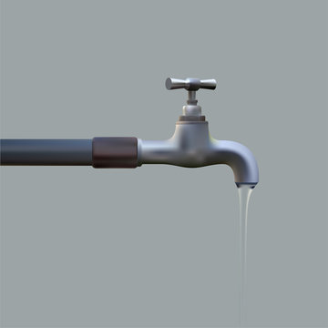 Water Faucet,Faucet Dripping,Close up, High Detailed