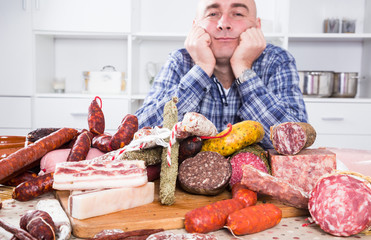ordinary men with lots of meat and sausage products