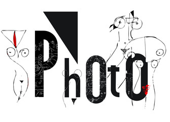 stylized image of a naked body in combination with the word "photo"