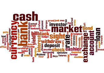 Fototapeta premium Business english Money theme. Tag cloud