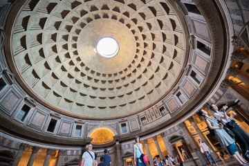 Inside the Pantheon, Rome, Italy. Majestic Pantheon. 10 of July 2017.