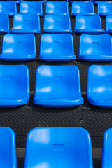 Fototapeta premium Blue seats on the grandstand