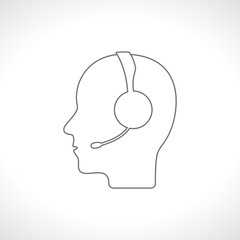 head of person with headphone icon