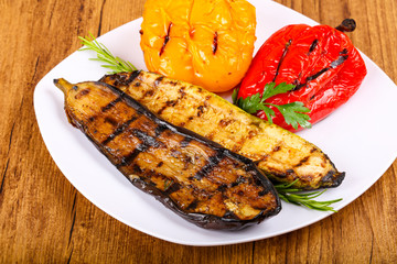 Grilled vegetables - eggplant, zucchini and pepper