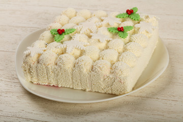 White cake with cream